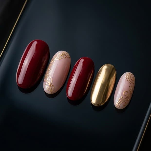A Valentine's remix of a saved nail set